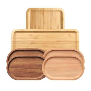 Plateau de service en bois massif, idéal pour la cuisine, pour servir des légumes et de la viande, disponible au prix usine. - Product Image 2