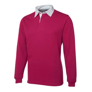 Maillots de rugby à manches longues en coton 100% respirant, poids lourd, avec logo brodé personnalisé, vêtements d'équipe, OEM, sport, rugby, football - Product Image 2