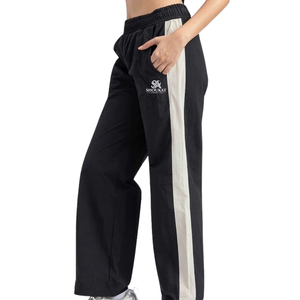 <b>Women's</b> Wide Leg <b>Corduroy</b> Pants <b>High</b> <b>Waist</b> Loose Fit Full Length Casual Solid Color Side Stripe Logo on Right Leg - Product Image 1