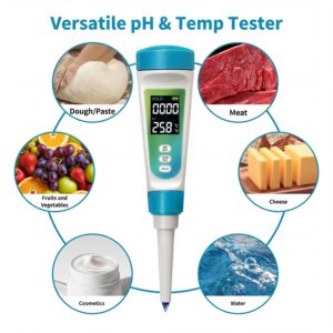 מד <span class=keywords><strong>pH</strong></span> דיגיטלי מקצועי למזון מוצק למחצה, בשר, גבינה ונוזלים, בודק דיוק לקוסמטיקה, מעבדה ואיכות מזון - Product Image 1