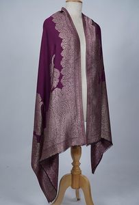 Chal de Cachemira VIC, Lana Fina Transpirable, Diseño Paisley, para Mujer, Acabado Brillante, Elegante, para Uso Diario y al Aire Libre - Product Image 5