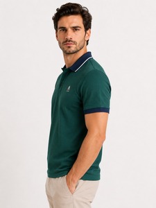 เสื้อโปโลชายสีเขียว แขนสั้น ปักโลโก้ สวมใส่สบาย แห้งเร็ว ออกแบบได้ตามต้องการ - Product Image 6