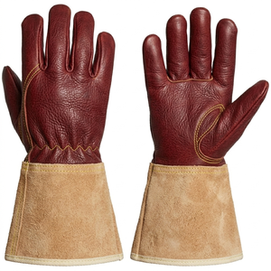 Guantes de soldadura de alta resistencia con palma de cuero partido, diseño resistente al fuego para soldadura MIG TIG y protección industrial - Product Image 4