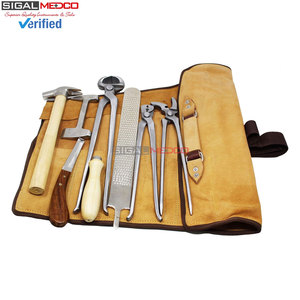 Professional Horse Farrier <b>Tool</b> Kit Complete Hoof Care Grooming Set with Shoe <b>Puller</b> Hoof Nipper Rasp Trimmer Durable Equine - Product Image 2