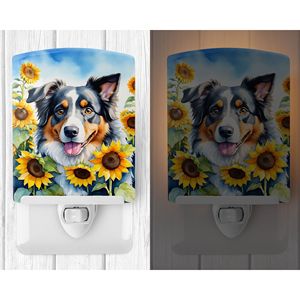 Pastor Australiano Girasoles Luz de noche Nuevo Certificado por UL Compacto 6x4x3 Multicolor para Dormitorio Baño Vivero Pasillo - Product Image 2