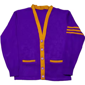 Diseña tus propios logotipos personalizados Omega en suéteres tipo cárdigan unisex con letras bordadas y tejidos para hermandades y fraternidades. - Product Image 1