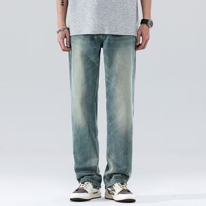 Jeans rétro pour hommes, best-seller, design américain, noir et gris, coupe ample et droite, denim pour hommes - Product Image 4
