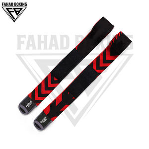 Bandes de boxe en coton durable, couleur contrastée rouge et noir, service OEM ODM, dernier style, accessoires d'entraînement de boxe. - Product Image 4