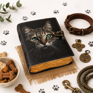 <b>Custom</b> <b>Pet</b> <b>Portrait</b> Leather Journal Personalized <b>Pet</b> Lover Gift UV Printed Handmade Journal Deckle Edge Paper Notebook - Product Image 3