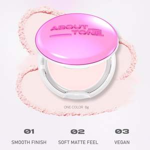 ABOUT TONE Glow Powder Pact - Poudre compacte illuminatrice tonifiante, fini estompant, maquillage fixateur transparent pour le visage, contrôle du sébum - Product Image 4