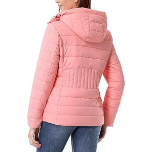 Custom Womens Black Puffer Jacket Winter Hooded Quilted Breathable Eco-Friendly Warm Coat Lightweight Insulated Cotton Lined - Product Image 2