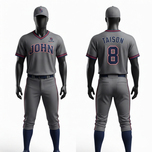Uniforme de softball en polyester premium 140 GSM, imprimé par transfert thermique, respirant, séchage rapide, design à panneaux bleu et blanc, logo personnalisé, unisexe - Product Image 5