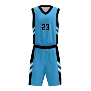 Conjunto de Uniforme de Baloncesto Ekin Impex, Sin Mangas, Cuello en V, Azul y Negro, para Adultos, Absorbente de Humedad, Impresión Sublimada - Product Image 3