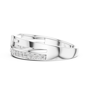 ROYAL LAB GROWN Round CUT DIAMOND BAND SET in 18KT WHITE GOLD RHODIUM PLATED MINIMALIST WEDDING ENGAGEMENT DAILY OFFICE USE MEN - Product Image 3
