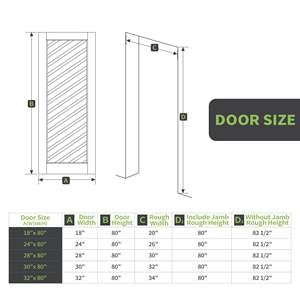 Porte intérieure française en verre trempé dépoli, portes coulissantes à encastrer, portes de garde-manger, modèle à âme pleine pré-montée D0100XUZQ57, différentes tailles - Product Image 4