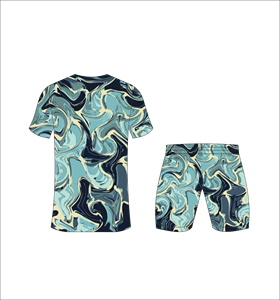 Conjunto de Pantalones Cortos de Verano con Estampado Completo Unisex, Camiseta de Cuello Redondo, Cintura Elástica, Secado Rápido, Ropa Deportiva de Poliéster, Corte Regular, Talla Adulto - Product Image 1