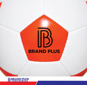 ลูกฟุตบอล Brand Plus Promotional สีขาว-ส้ม สำหรับฝึกซ้อมและแข่งขัน ขนาด 5 ผลิตจากวัสดุ PU เย็บด้วยเครื่องจักร เหมาะสำหรับผู้ใหญ่ แฟนบอล และนักเตะ - Product Image 2