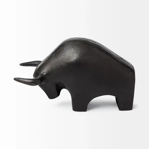 Minimalist Handmade Resin Bull Sculpture <b>Figure</b> Animal Decor for Living Room Tabletop Display - Product Image 3