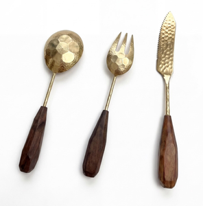 Juego de Cucharas de Boda de Acero Inoxidable Color Dorado en Oferta, Cubiertos Ecológicos con Mango de Madera para Eventos, Restaurantes y Cenas - Product Image 3