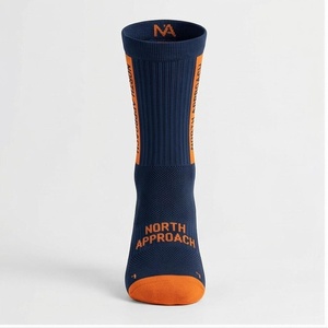 North Approach Crew <b>Socks</b> Navy <b>Orange</b> Hiking Breathable Adults Spring Season - Product Image 1