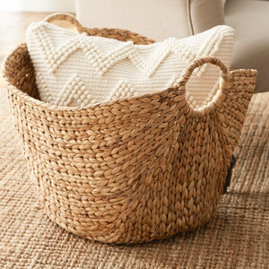 Panier de rangement en jacinthe d'eau naturelle, tissé à la main, pour le linge, les jouets, les couvertures, la décoration intérieure, vente en gros, exportation - Product Image 2