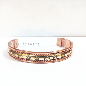 Bracelet traditionnel indien fait à la main en cuivre avec aimant pour le soulagement naturel de la douleur Support articulaire Bijoux ayurvédiques élégants - Product Image 3