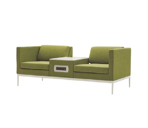 โซฟาหนังสำนักงานสไตล์อินดัสเทรียลร่วมสมัย พร้อมโต๊ะกลางแบ่งส่วน ที่นั่งพักคอยสุดหรูสำหรับองค์กร - Product Image 2