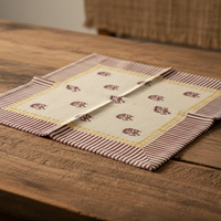 STUDIO-N Ensemble de 6 serviettes de table en coton faites à la main Jungle Flower |   Léger, réutilisable, écologique, doux et confortable, de haute qualité |