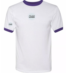Cotton Ringer T-Shirt Cotton Short Sleeve Ringers T Shirts - Product Image 3
