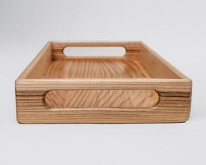 Grand plateau de service vintage en bois, artisanal et ancien - Product Image 3