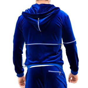 Conjunto Deportivo WARPRO INDUSTRY para Hombre, Azul, Terciopelo, con Capucha, Cordón Ajustable, Largo, Informal, con Bolsillos Laterales, para Invierno, Corte Regular - Product Image 6