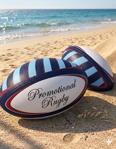Ballon de rugby personnalisable taille 5 en mousse PVC souple couleurs et logos personnalisés pour la publicité promotionnelle - Product Image 3