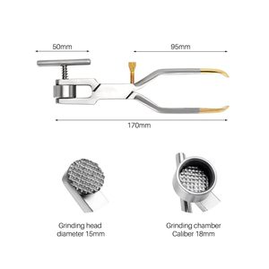 Optitech Healthcare PR-7404 Broyeur osseux dentaire manuel, instrument chirurgical, argent, certifié CE, Power Grip, qualité chirurgicale - Product Image 3
