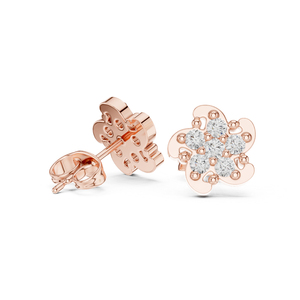 Boucles d'oreilles de fiançailles en or blanc 14 carats avec diamant rond cultivé en laboratoire pour femmes |   Nouveau diamant cultivé - Product Image 4