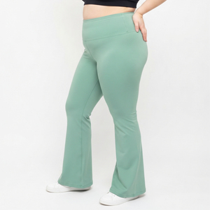 Leggings évasés grande taille pour femmes, style sportif, tricotés, à compression, pour le yoga, le fitness et l'entraînement en salle de sport - Product Image 1