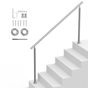 Corrimano per Esterni in Acciaio Inossidabile da 180 cm (70,9 Pollici) per Gradini, Kit Ringhiera Transitoria per Scale di Facile Installazione - Product Image 1