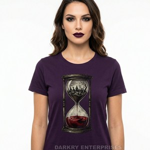Fabricant de T-shirts personnalisés pour femmes, T-shirt graphique Neon Coffin Synthwave, 100% coton, hauts pour femmes en violet, Retrowave Cyber OEM Factory - Product Image 4