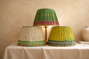 Handmade Ikat Lampshade Pleated Table <b>Lamp</b> <b>Shade</b> Decorative Home Decor Round <b>Purple</b> Orange - Product Image 2