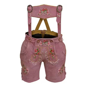 Trachten Lederhosen <b>Men</b> Classic Design Solid Front Logo Bavarian Festival <b>Leather</b> <b>Shorts</b> - Product Image 1