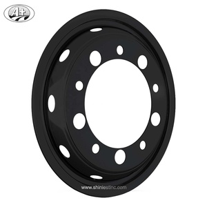 22.5X9/22.5X8.25 Enjoliveur de roue en acier inoxydable noir - Product Image 1