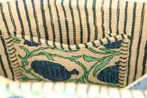 Bolso Tote Boho Acolchado de Algodón con Estampado de Granadas Azules, Bolso de Hombro de Gran Capacidad, Bolso de Mano para Mujer, Bolso de Viaje y Compras - Product Image 4