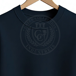 High Quality <b>Navy</b> Blue Men's <b>Women's</b> Crewneck Street Wear Sweatshirt Drop Shoulder Pullover Embroidered Greek Letter Custom Logo - Product Image 3