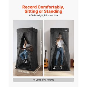 Cabine d'enregistrement vocale portable de 6,56 pieds avec sac de transport pour voix off et équipement audio - Product Image 3