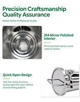 Filtre en Y en acier inoxydable sanitaire poli miroir SS304 à raccord Tri-Clamp pour conduites alimentaires et de boissons