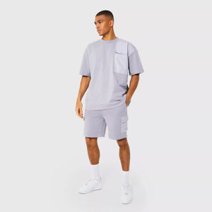 Conjunto de Camiseta y Pantalones Cortos de Algodón para Hombre, Estilo Simple y Único, con Cordón Ajustable, Colección Casual, Hecho en Pakistán - Product Image 3