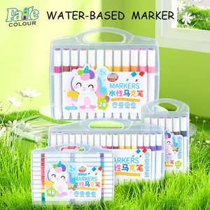 48-warna ujung sedang dapat dicuci pena warna air Set bahan seni untuk anak-anak menggambar dan corat-coret