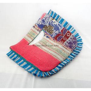 Sac messager Kantha élégant, tendance et classique, fait main, couleurs mélangées, fermeture magnétique, motif paysage à volants, léger et pliable - Product Image 4