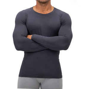 Top Knitted Polyester <b>Base</b> <b>Layer</b> Compression Shirt For <b>Men</b> Quick Dry Gym Workout Top Fitness Training <b>Base</b> <b>Layer</b> Comfortable - Product Image 1
