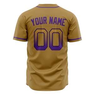 High quality polyester baseball jerseys for men Polyester Button <b>Down</b> Short Sleeve Moisture Wicking Jersey - Product Image 4