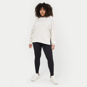 Women Lined Casual Oversized Crew Neck Sweatshirt <b>Drop</b> Shoulder Long Sleeve Solid Color Knitted Cotton Pullover Autumn Winter - Product Image 2